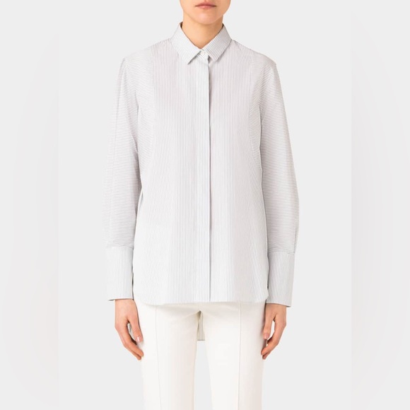 Akris Punto Tops - NWT AKRIS PUNTO Stripe Poplin Blouse size 8